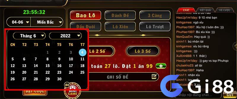 Lựa chọn ngày để chơi lô đề
