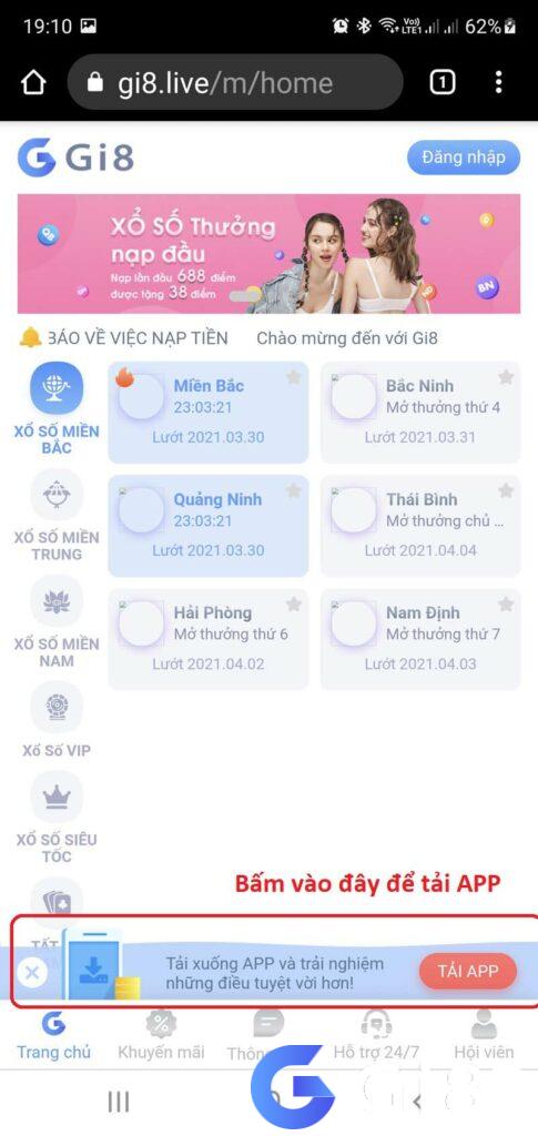 Tải ứng dụng Gi8