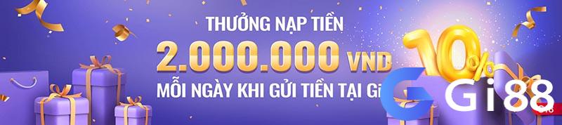 Thưởng nạp tại Gi8
