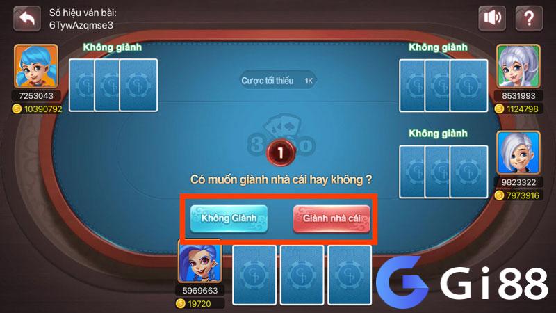 Lựa chọn giành nhà cái hoặc không giành