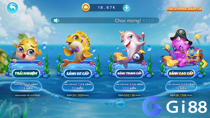 Các sảnh chơi hải vương bắn cá