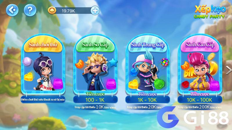 Chọn sảnh chơi xếp kẹo