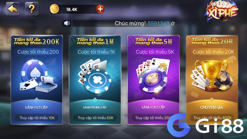 Các sảnh chơi xì phé