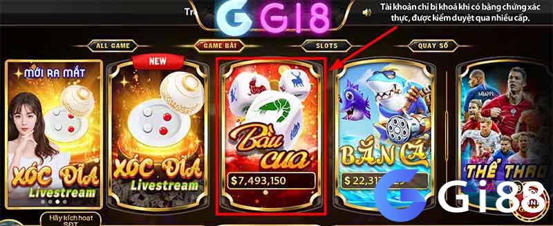 Chọn chơi bầu cua Gi8