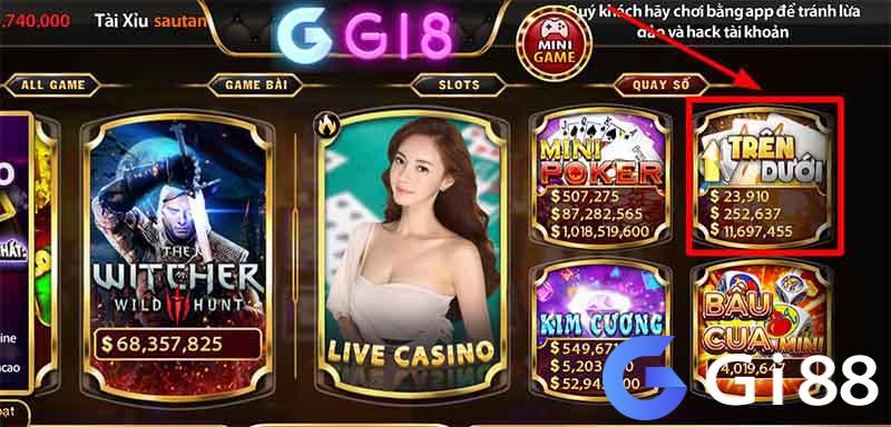 Sảnh chọn chơi trên dưới Gi8