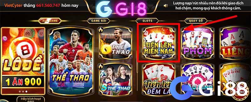 Sảnh chơi Tiến Lên Miền Nam Gi8